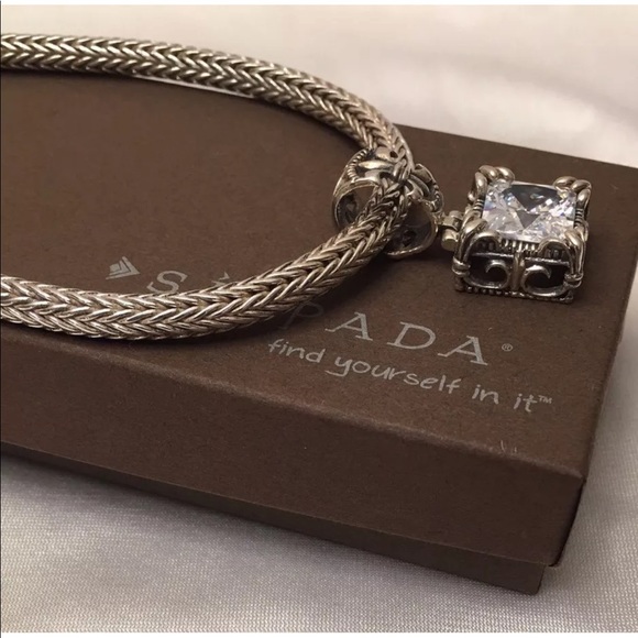 πSOLDπ Silpada N0603 Omega Sterling Chain & Uptown CZ Pendant - Picture 5 of 9